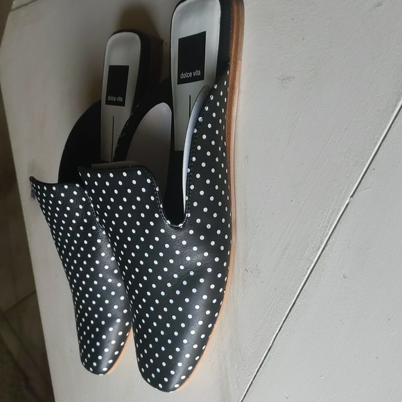 Like New Leather Dolce Vita Brie Polka Dot Mules - Picture 5 of 12